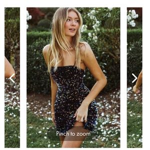 ATLANTA SQUARE NECKLINE SEQUIN DRESS NAVY MULTI